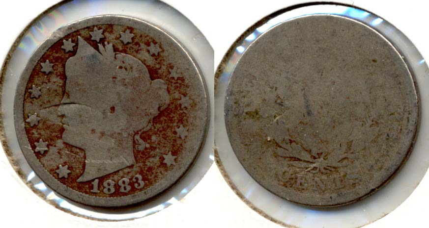 1883 With Cents Liberty Head Nickel Fair-2 e Obverse Bump