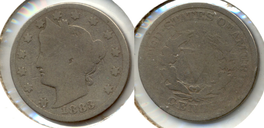 1883 With Cents Liberty Head Nickel Good-4 a