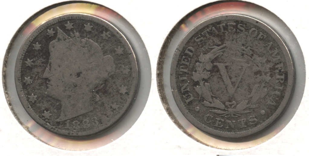 1883 With Cents Liberty Head Nickel Good-4 #ae Porous