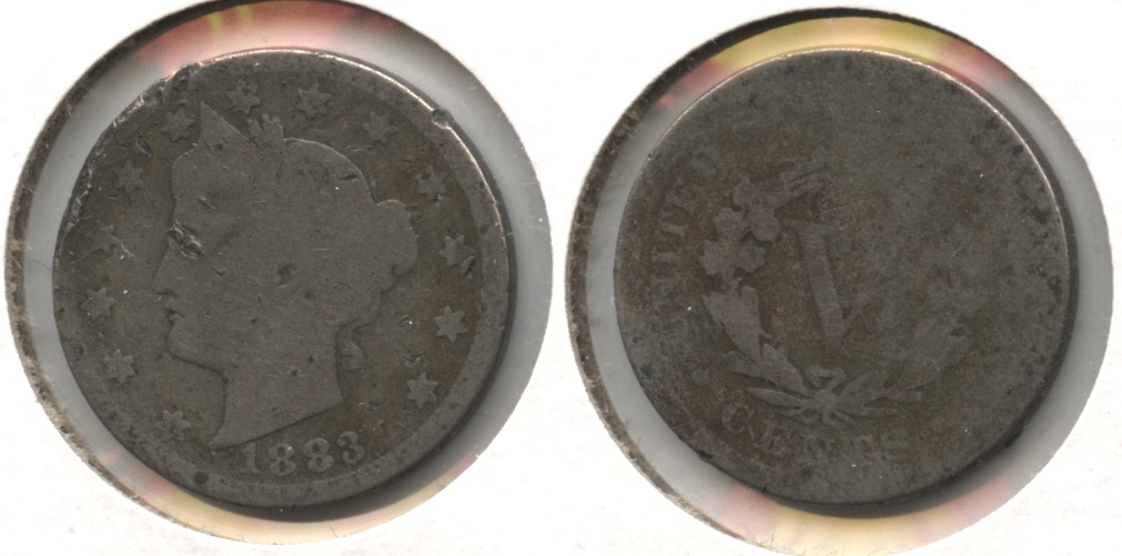 1883 With Cents Liberty Head Nickel Good-4 #af Damage
