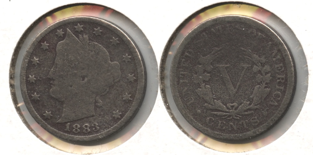 1883 With Cents Liberty Head Nickel Good-4 #aj Porous