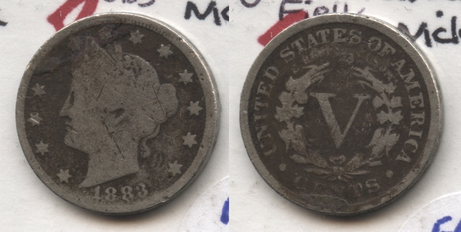 1883 With Cents Liberty Head Nickel Good-4 #ao Dark Fields
