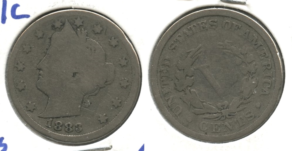1883 With Cents Liberty Head Nickel Good-4 #at