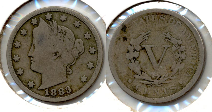 1883 With Cents Liberty Head Nickel Good-4 e