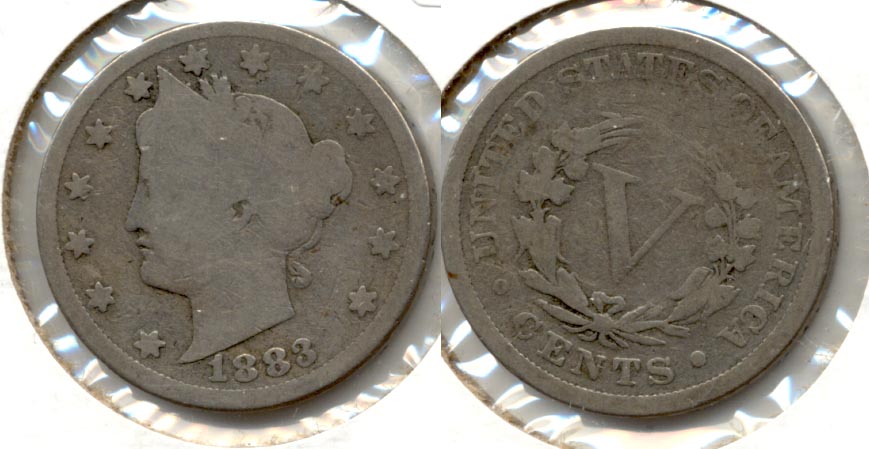 1883 With Cents Liberty Head Nickel Good-4 f