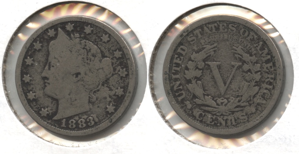 1883 With Cents Liberty Head Nickel Good-4 #w Rough