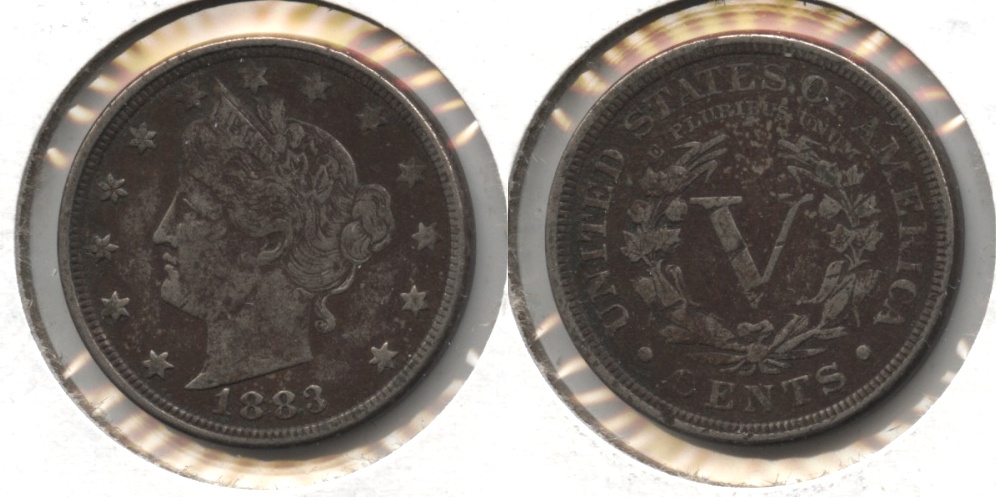 1883 With Cents Liberty Head Nickel VF-20 Dark