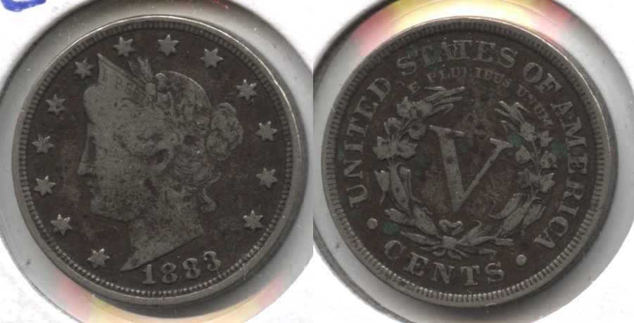 1883 With Cents Liberty Head Nickel VG-10 #a Dark