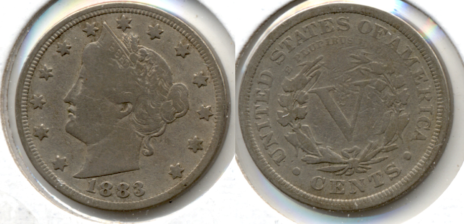 1883 With Cents Liberty Head Nickel VG-8 b