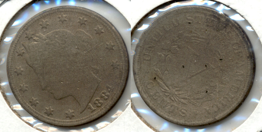 1884 Liberty Head Nickel AG-3 d Slight Warp