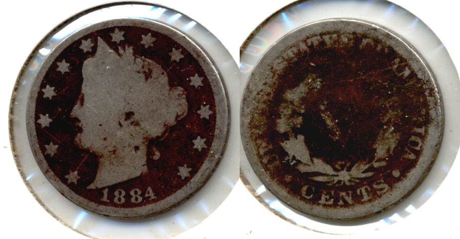 1884 Liberty Head Nickel Good-4 d Dark Fields