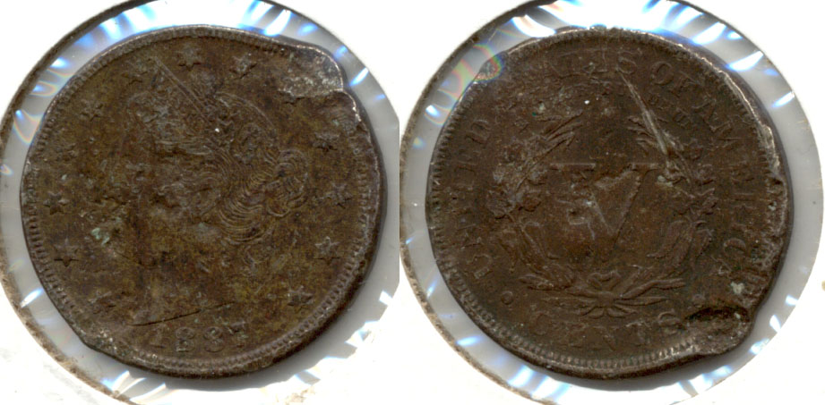 1887 Liberty Head Nickel Fine-12 a Damage