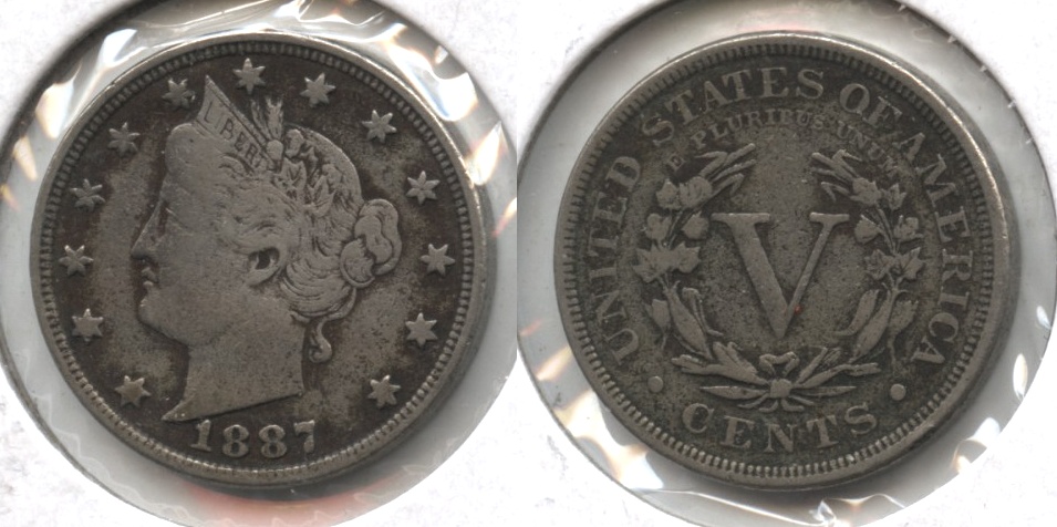 1887 Liberty Head Nickel Fine-12 #b