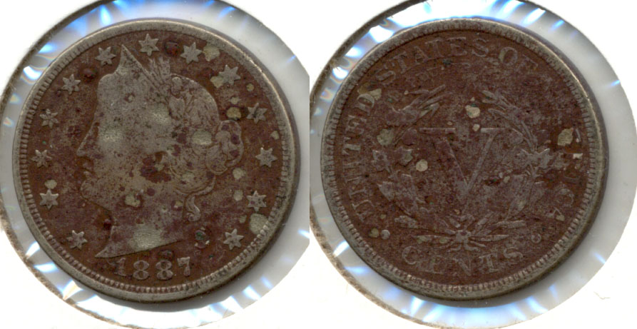 1887 Liberty Head Nickel VG-8 Some Pits