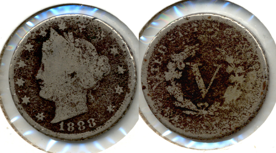 1888 Liberty Head Nickel AG-3 j Porous