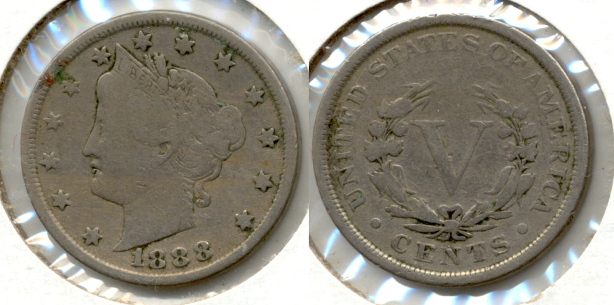 1888 Liberty Head Nickel Fine-12 Obverse Spot