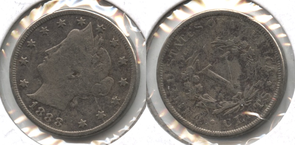 1888 Liberty Head Nickel VG-10 Porous