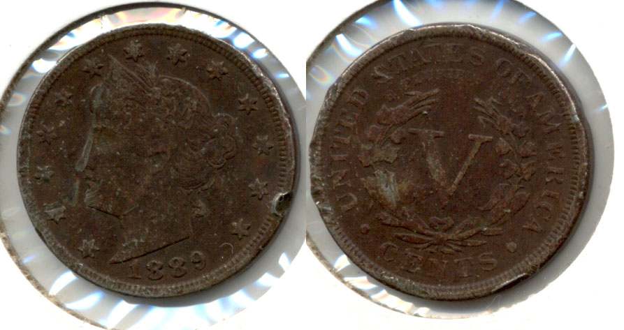 1889 Liberty Head Nickel Fine-12 a Dark