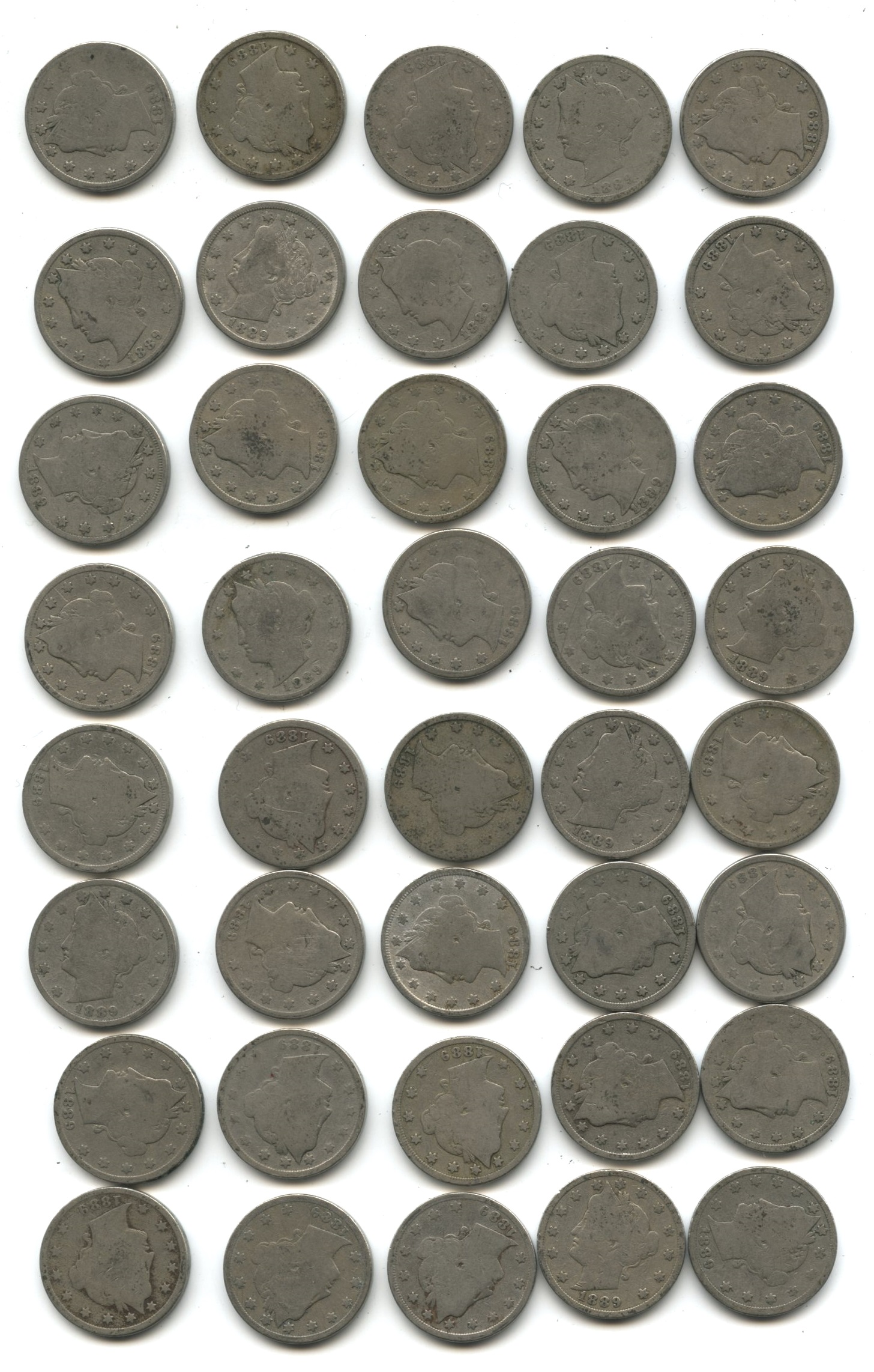 1889 Liberty Head Nickel Good-4 #f Roll