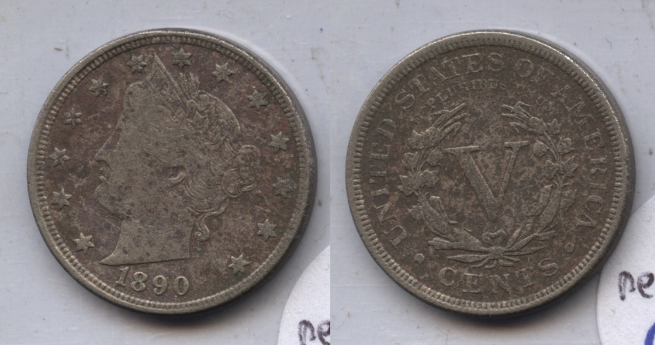 1890 Liberty Head Nickel Fine-12 #a Porous