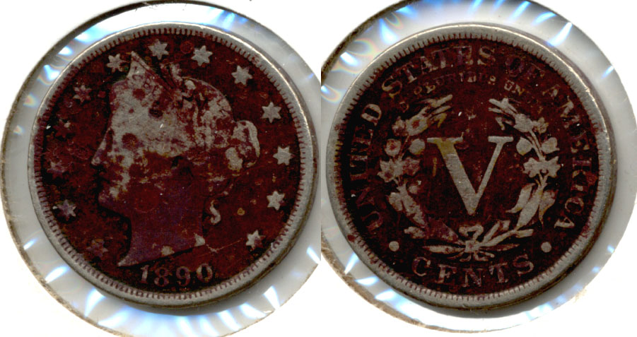 1890 Liberty Head Nickel Good-4 c Dark