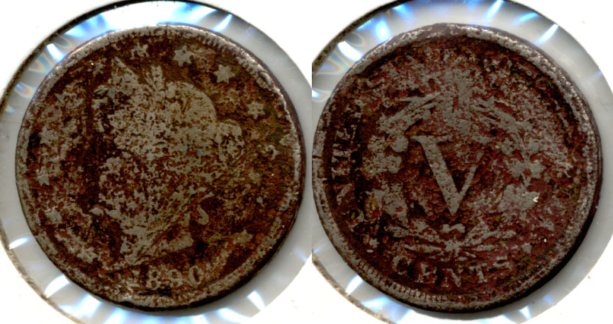1890 Liberty Head Nickel Good-4 d Rough