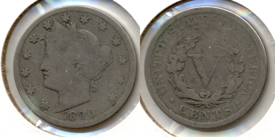 1890 Liberty Head Nickel Good-4 f