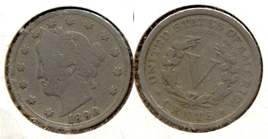 1890 Liberty Head Nickel Good-4 h
