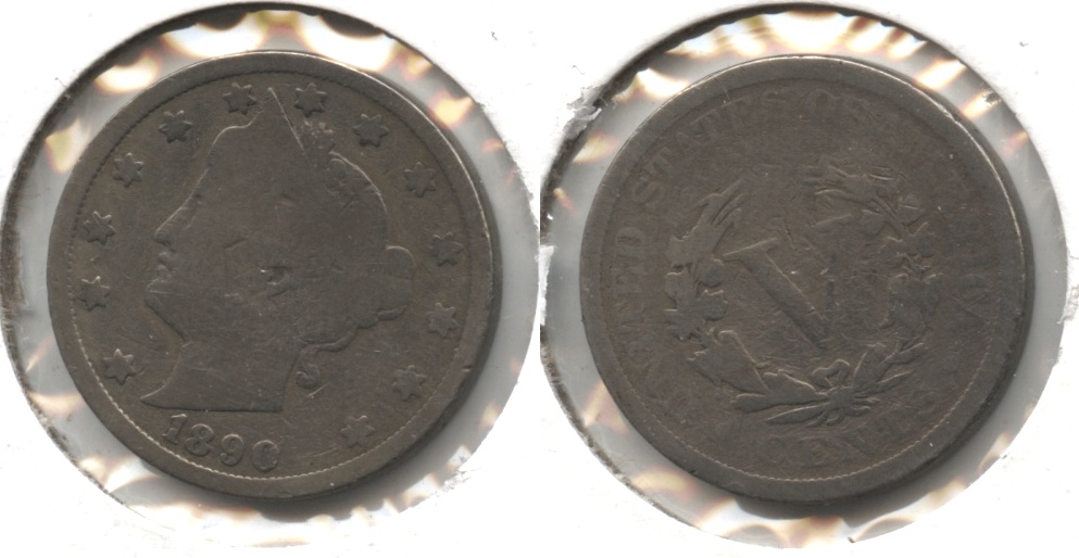 1890 Liberty Head Nickel Good-4 #l Cleaned