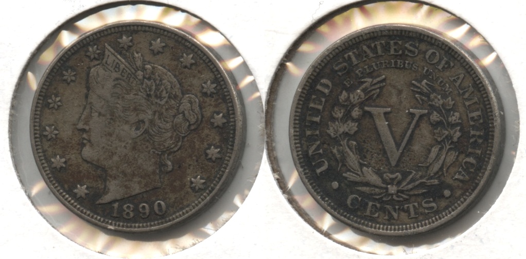 1890 Liberty Head Nickel VF-20 Bit Dark