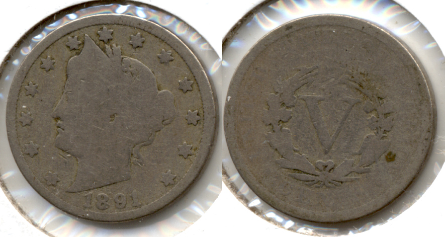 1891 Liberty Head Nickel AG-3 n