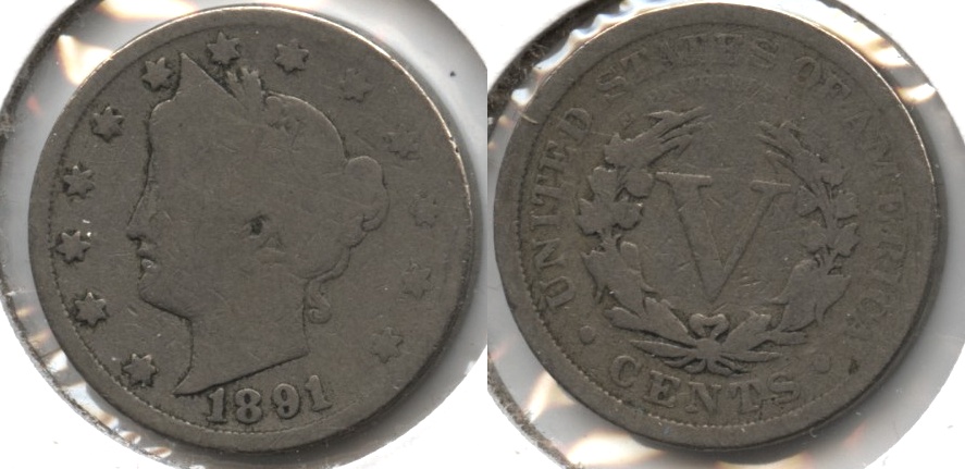 1891 Liberty Head Nickel Good-4 g