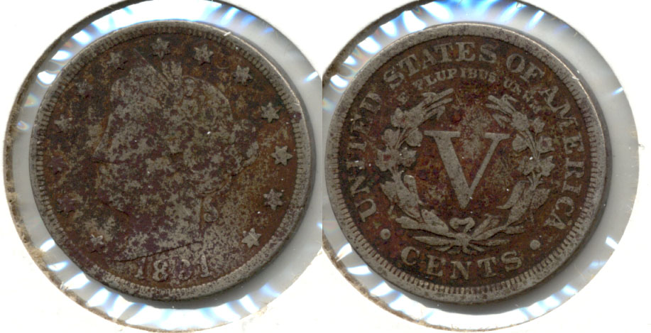 1891 Liberty Head Nickel VG-8 b Dark