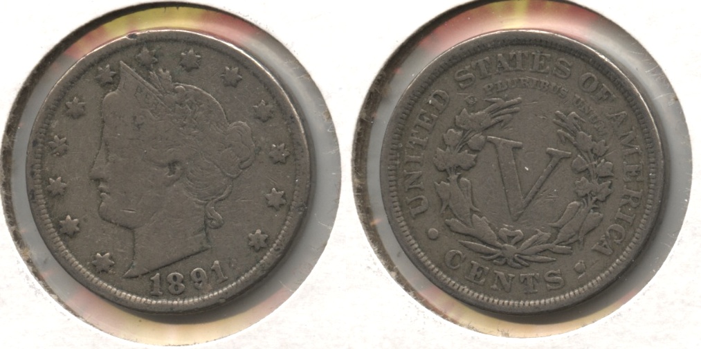 1891 Liberty Head Nickel VG-8 #c