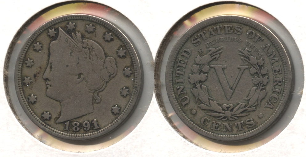 1891 Liberty Head Nickel VG-8 #e