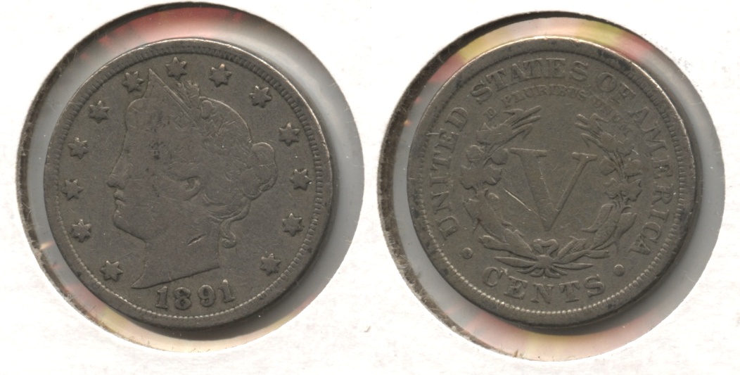 1891 Liberty Head Nickel VG-8 #f