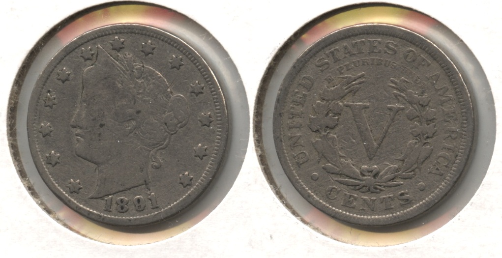 1891 Liberty Head Nickel VG-8 #j