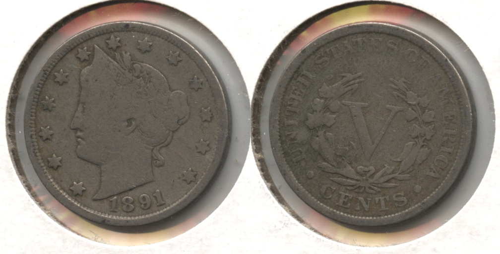 1891 Liberty Head Nickel VG-8 #n