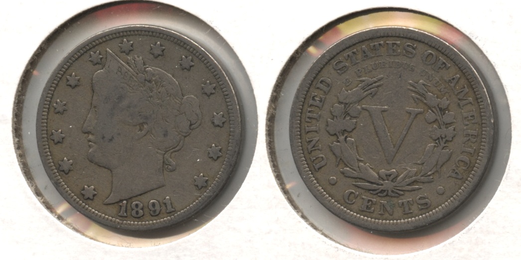 1891 Liberty Head Nickel VG-8 #q