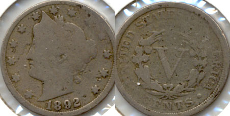 1892 Liberty Head Nickel AG-3