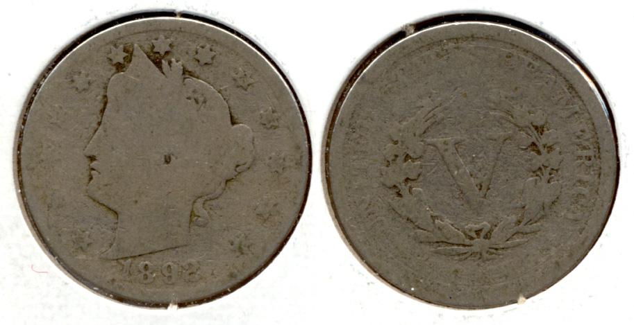 1892 Liberty Head Nickel AG-3 h