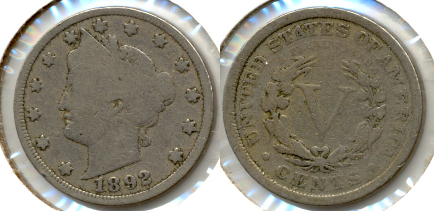 1892 Liberty Head Nickel Good-4 g