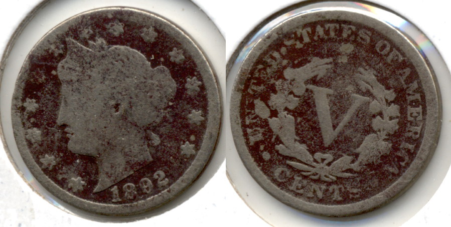 1892 Liberty Head Nickel Good-4 t Porous