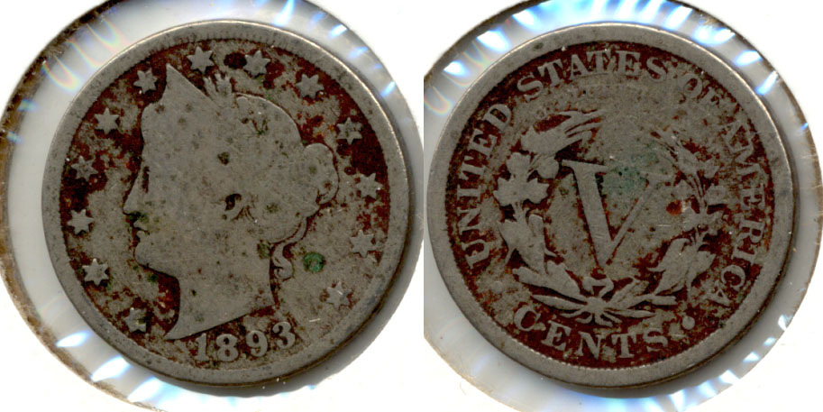 1893 Liberty Head Nickel Good-4 p Rough