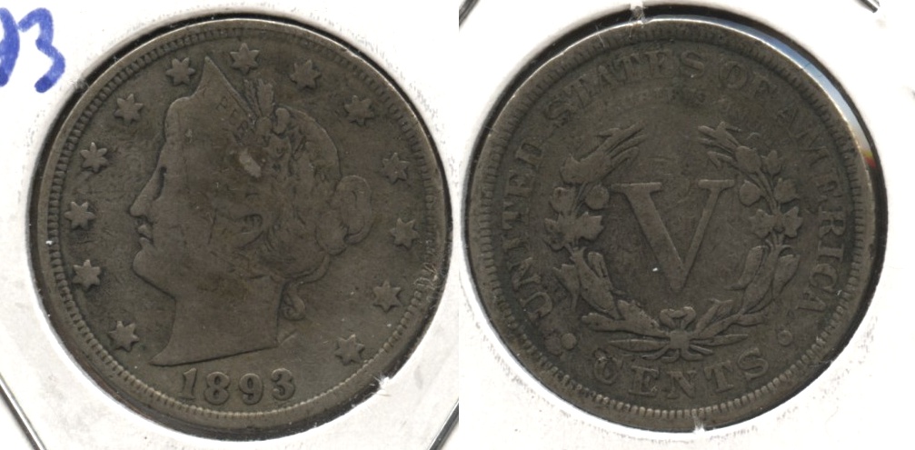 1893 Liberty Head Nickel VG-8 #c