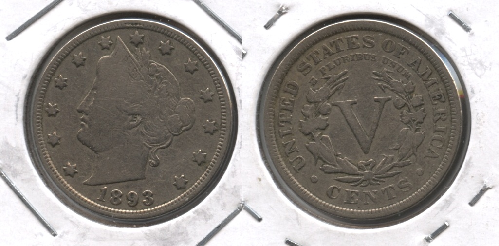 1893 Liberty Head Nickel VG-8 #d