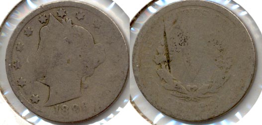 1896 Liberty Head Nickel AG-3 i Reverse Gouge