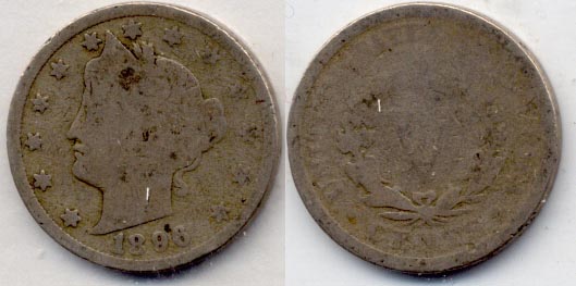 1896 Liberty Head Nickel AG-3 p