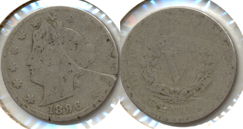 1896 Liberty Head Nickel Fair-2 c Obverse Scratch