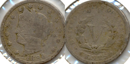 1896 Liberty Head Nickel Good-4 Obverse Scratches